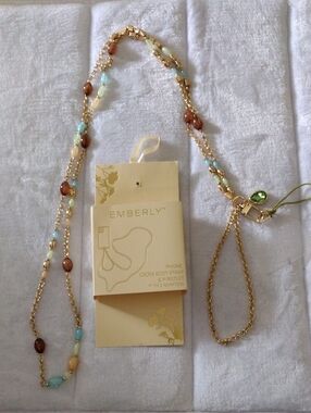 Gold Multi-Bead Phone Crossbody Strap